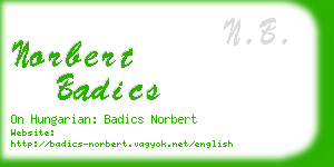 norbert badics business card
